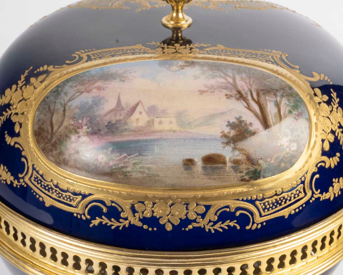 Sèvres-style Candy Dish Made Of Earthenware, Late 19th Century-photo-1