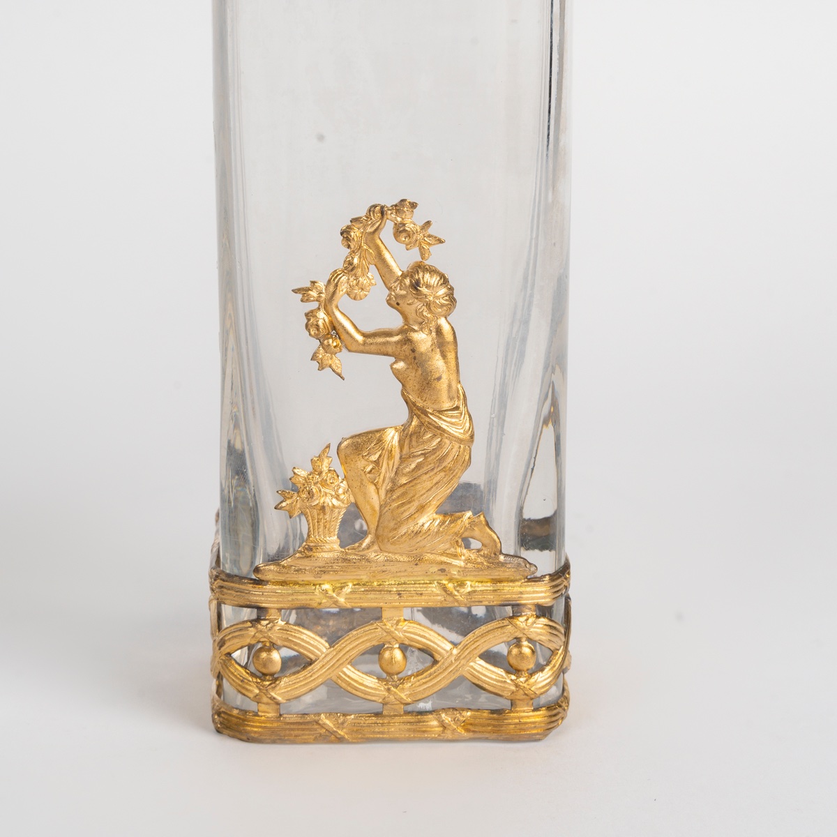Pair Of Crystal And Gilded Bronze Vases, Louis XVI Style, Late 19th Century-photo-2