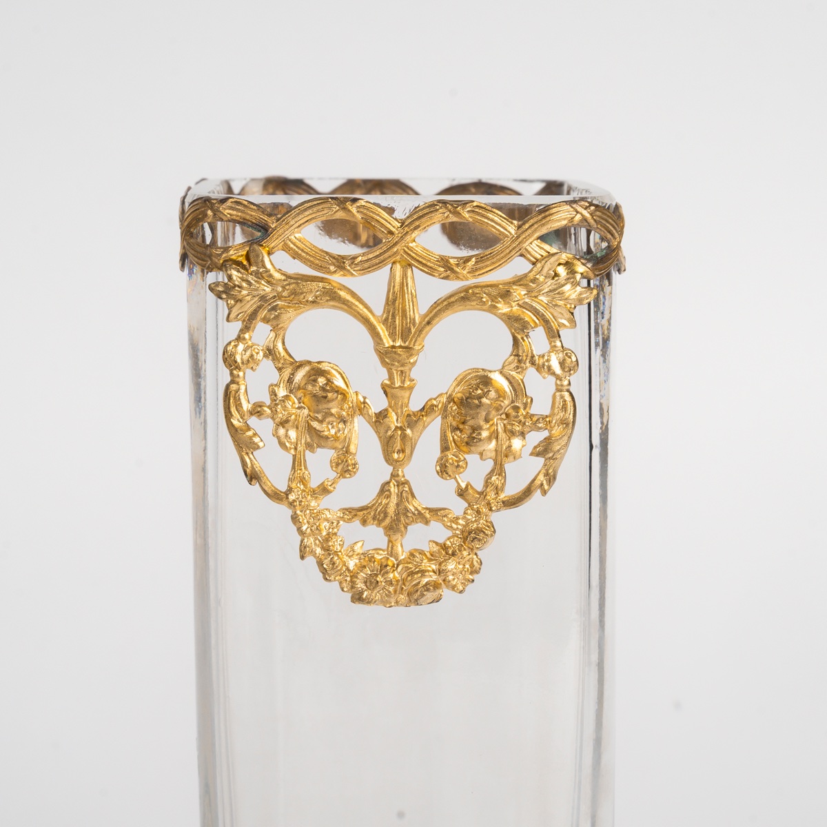 Pair Of Crystal And Gilded Bronze Vases, Louis XVI Style, Late 19th Century-photo-3