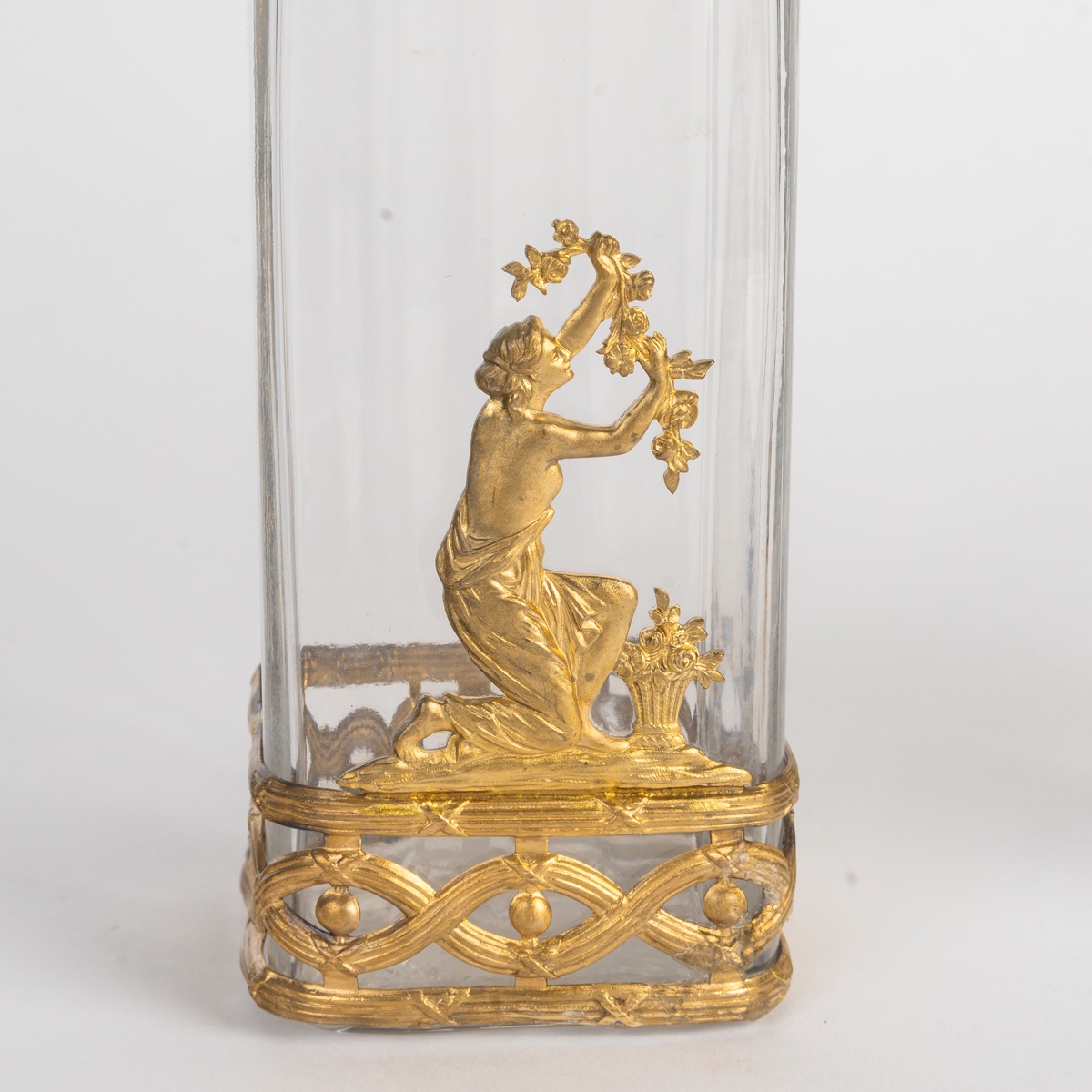 Pair Of Crystal And Gilded Bronze Vases, Louis XVI Style, Late 19th Century-photo-4