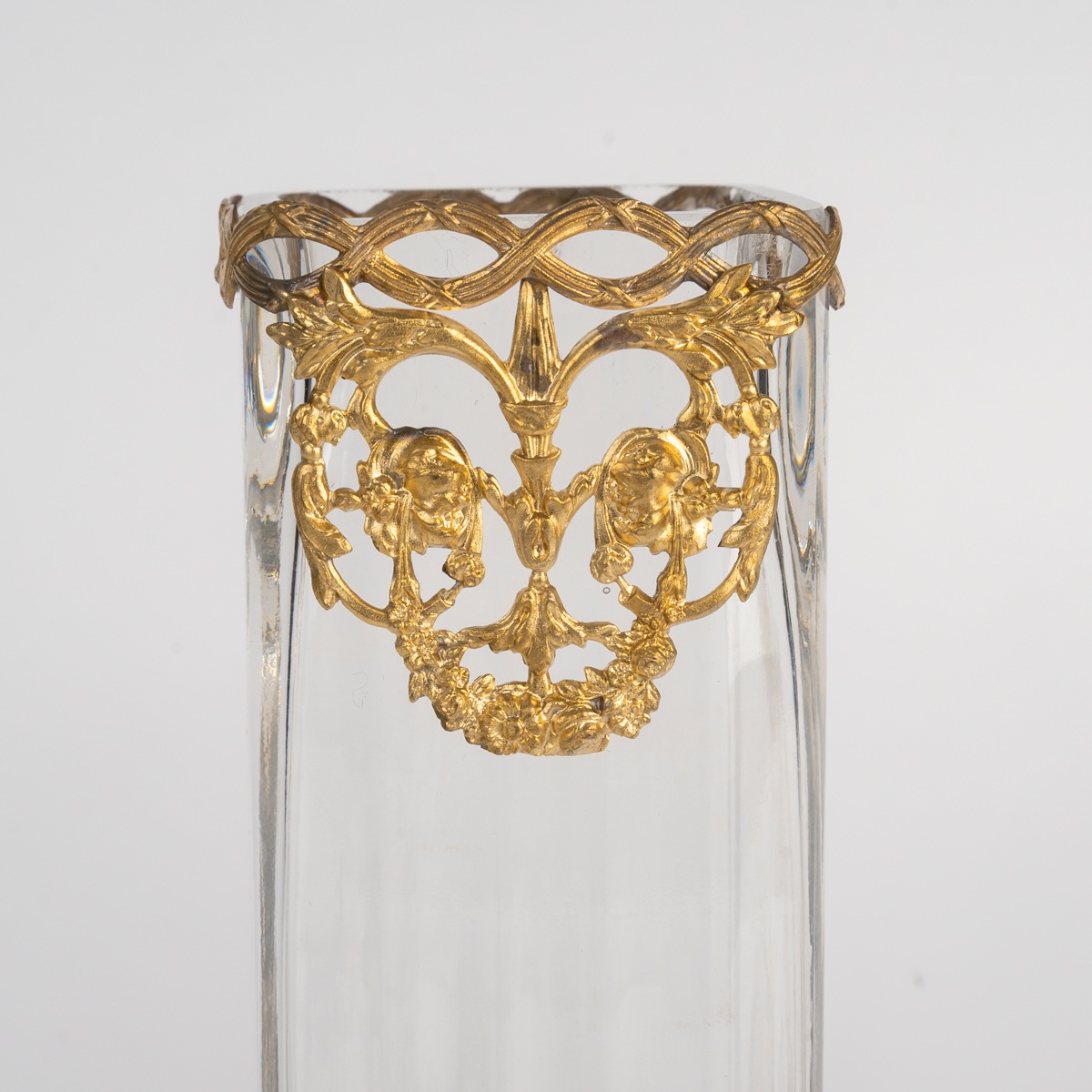 Pair Of Crystal And Gilded Bronze Vases, Louis XVI Style, Late 19th Century-photo-5