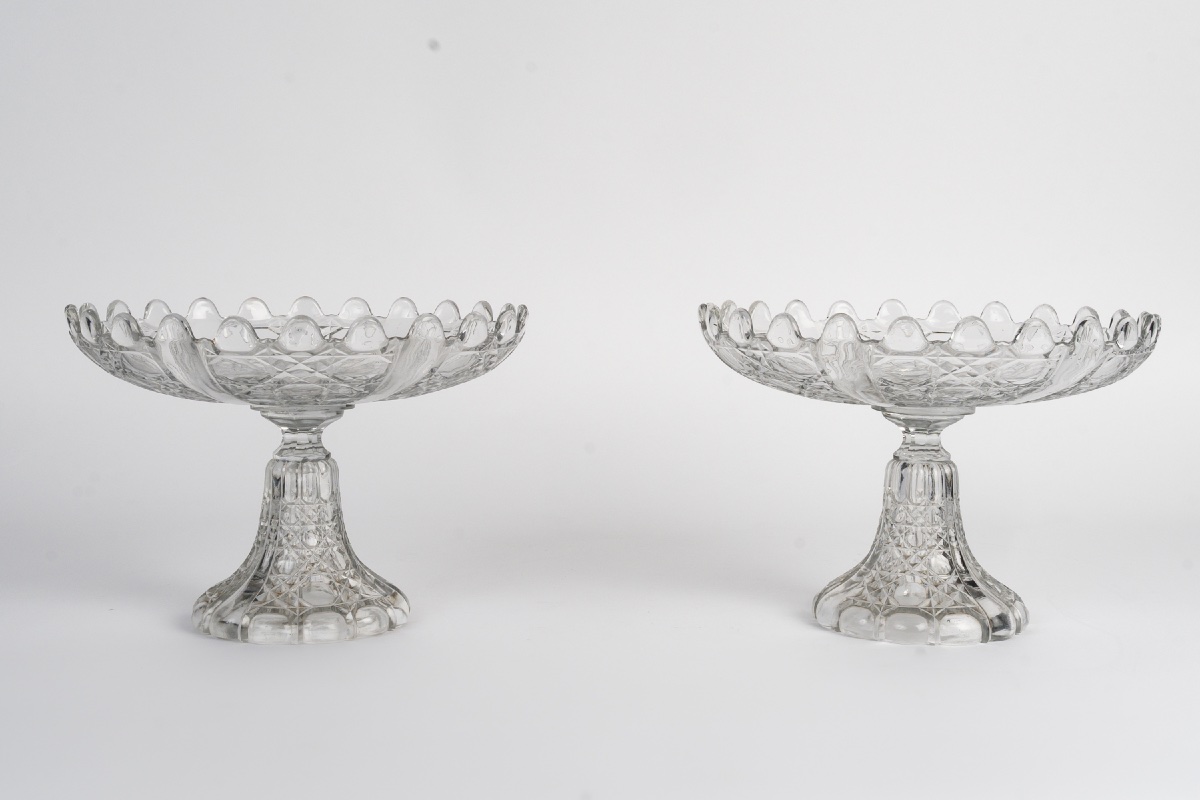 A Pair Of Molded Crystal Glasses 