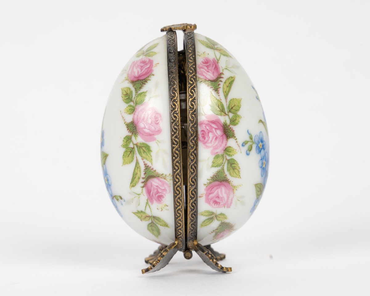 Miniature Limoges Porcelain Egg With Perfume Bottle – Early 20th Century-photo-8