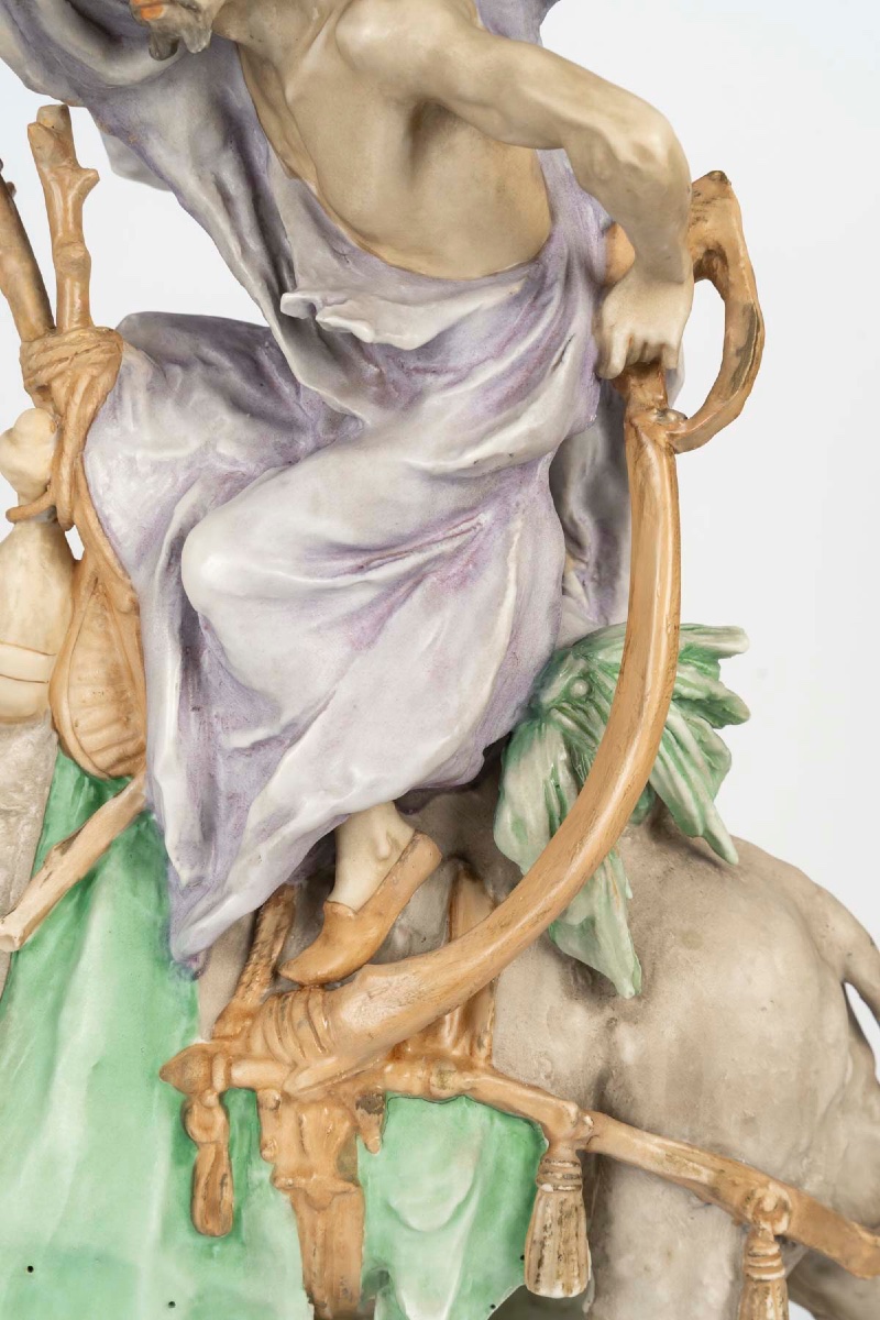 Amphora — The Camel Driver, An Orientalist Sculpture In Polychrome Porcelain, Circa 1900-photo-2
