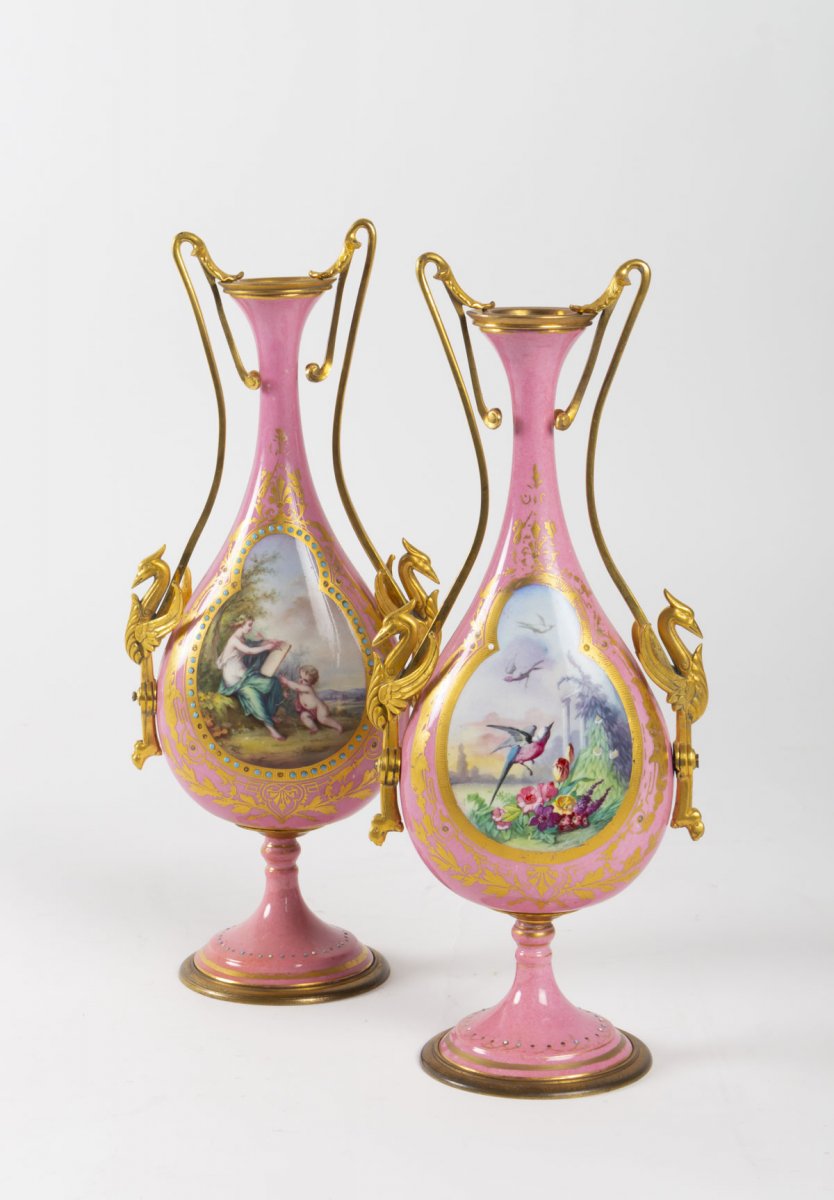 Pair Of Sèvres Porcelain Vases-photo-2