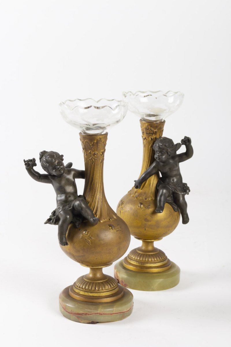 Paire De Petits Vases Soliflore Napoléon III-photo-2
