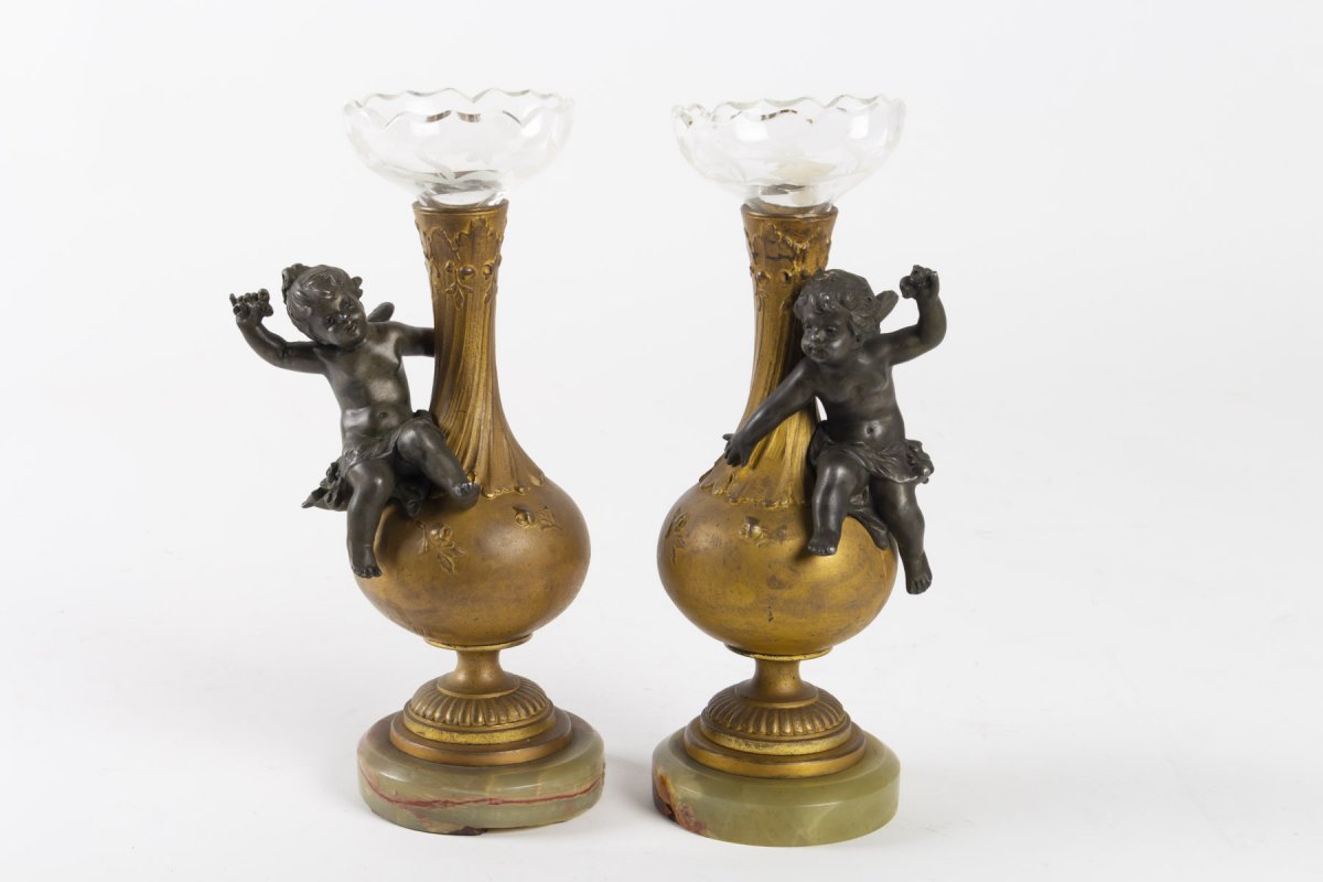 Paire De Petits Vases Soliflore Napoléon III-photo-3