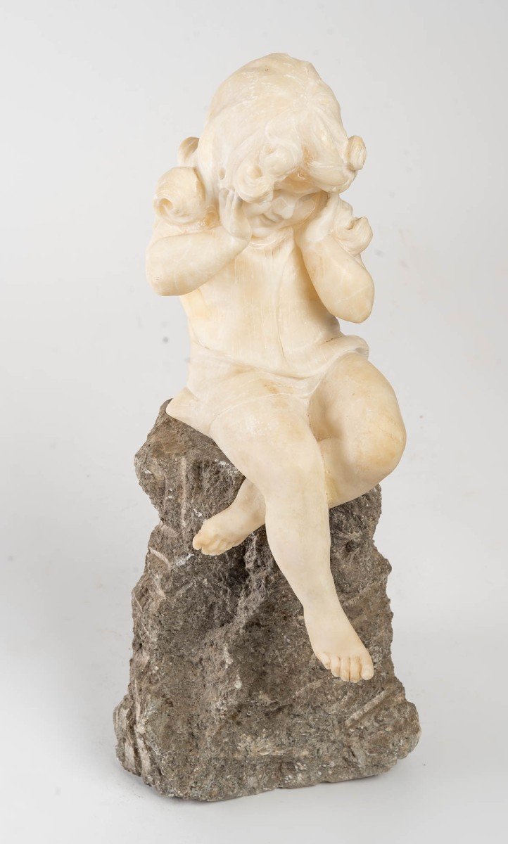 Alabaster Figurine Of A Little Girl-photo-2