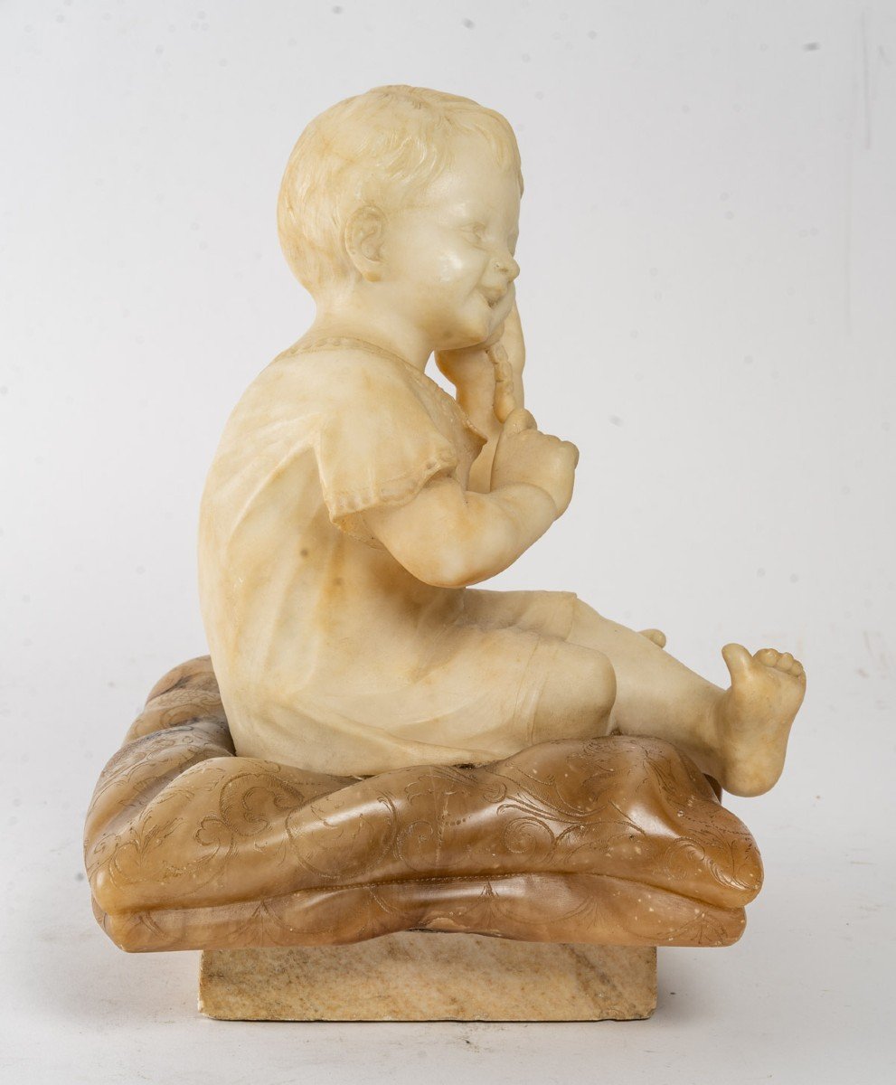 Figurine En Albatre d'Un Petit Enfant -photo-3