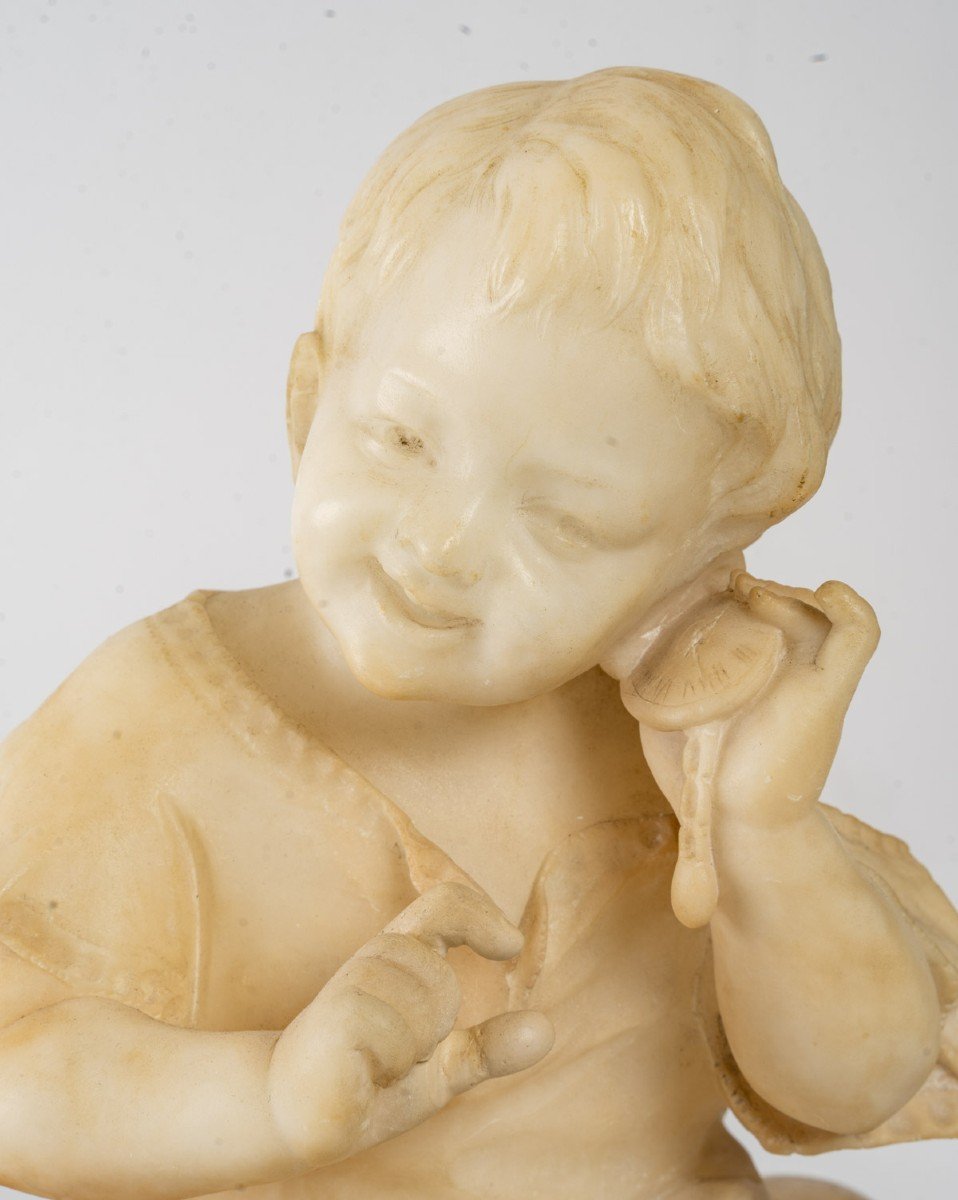Figurine En Albatre d'Un Petit Enfant -photo-4