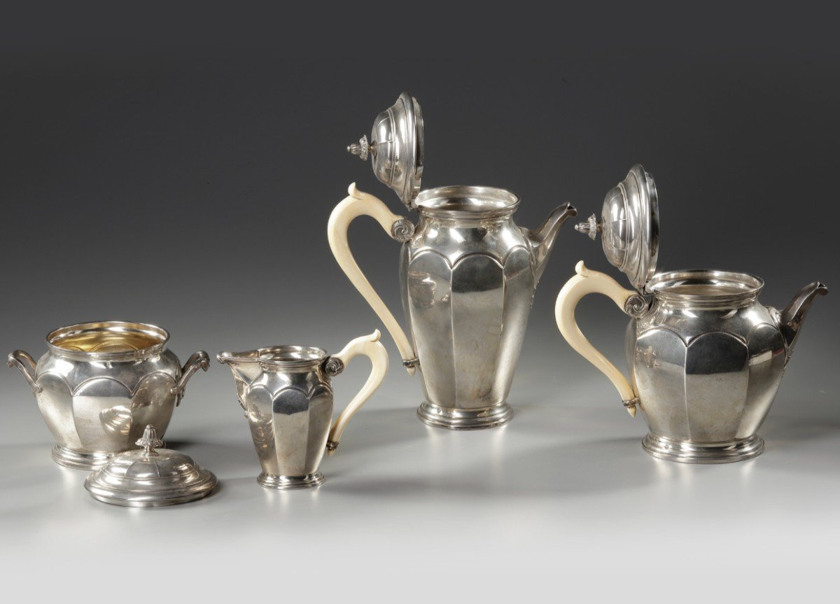 Service The And Cafe In Sterling Silver XIXth Century-photo-2