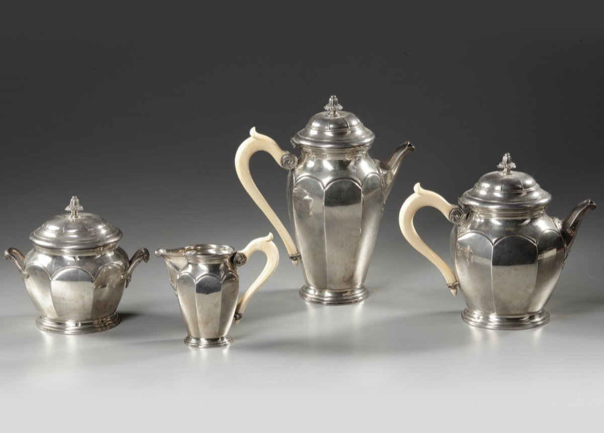 Service The And Cafe In Sterling Silver XIXth Century-photo-3