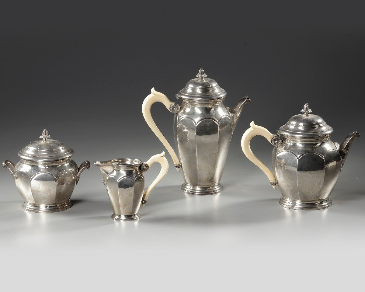 Service The And Cafe In Sterling Silver XIXth Century