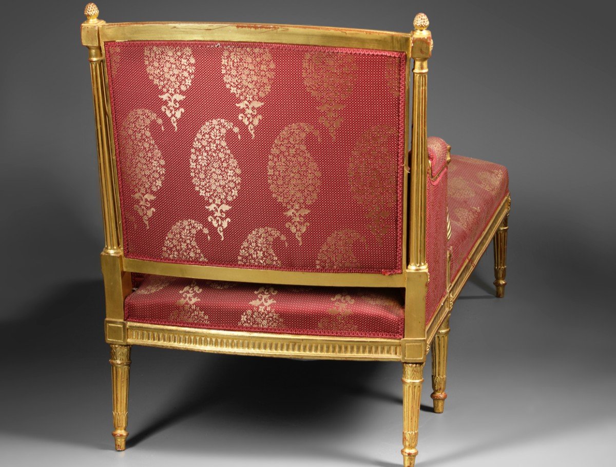 Chaise Longue  Bois Doré De Style Louis XVI Epoque NapIII-photo-3