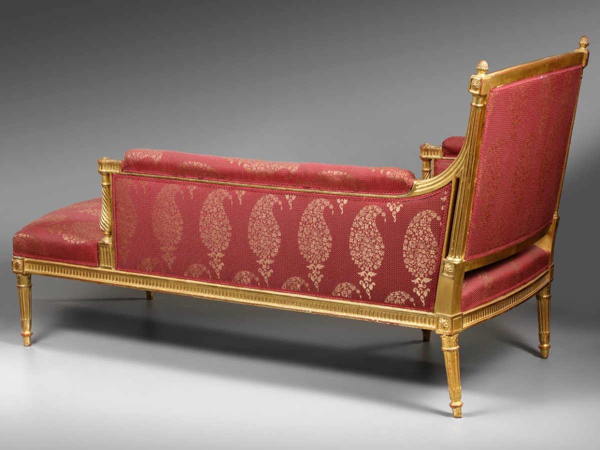 A French Lounge Chair, Louis XVI Style, Late 19th Century-photo-4