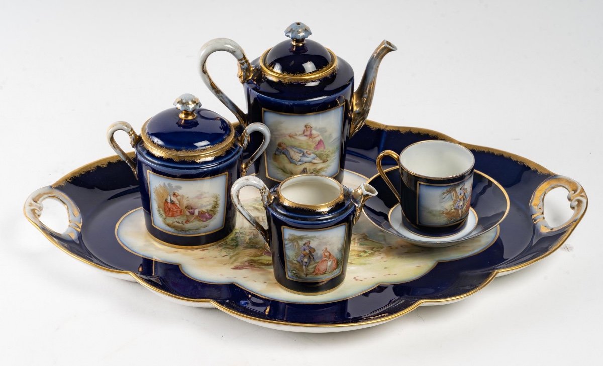 Porcelain Coffee Service In The Taste Of Sèvres