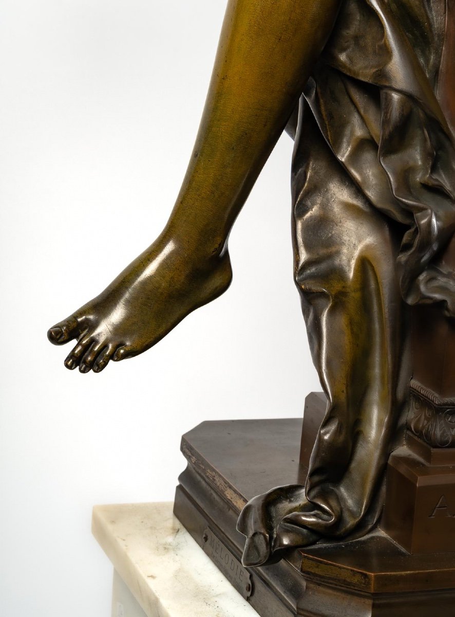 Figure En Bronze Melodie d'Albert Ernest Carrier Belleuse-photo-6