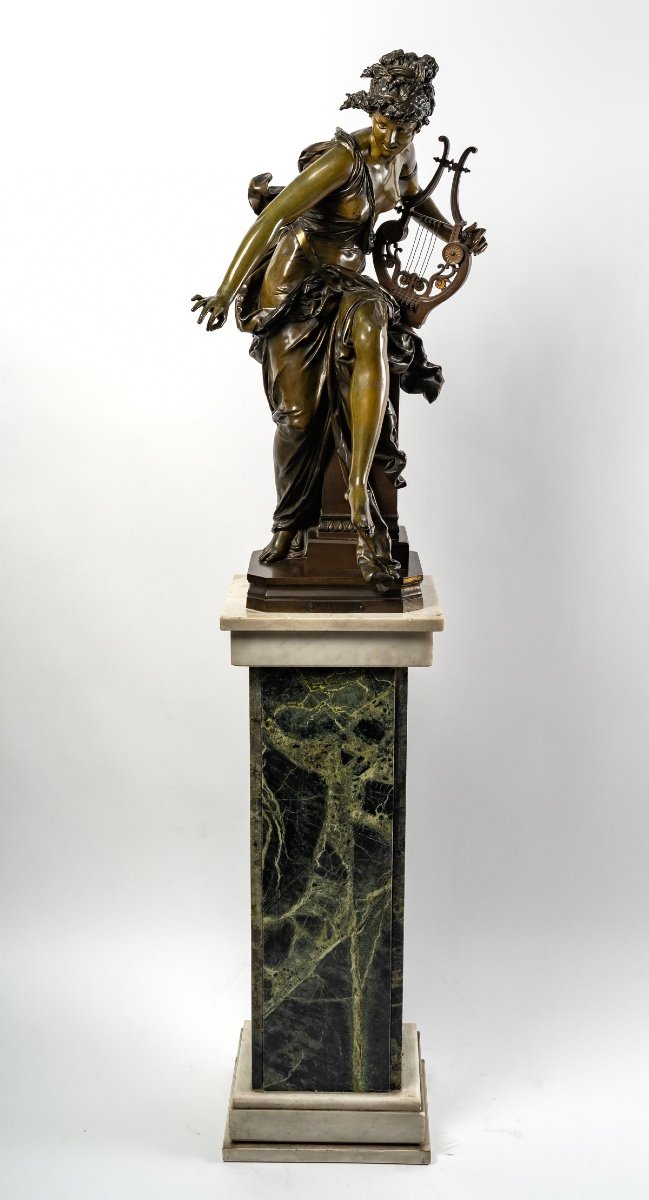 Figure En Bronze Melodie d'Albert Ernest Carrier Belleuse