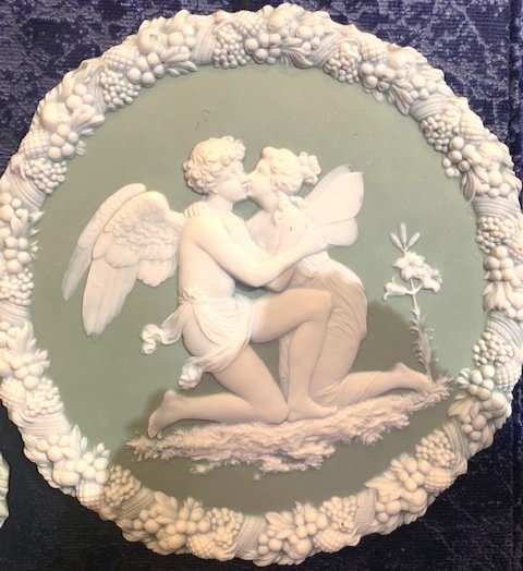 Paire De Plaques Wedgwood époque Nap III-photo-3