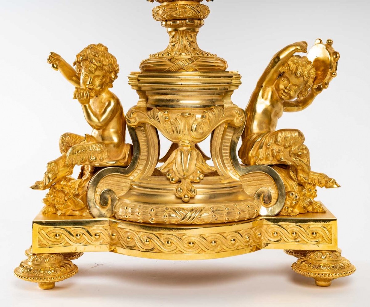 Une Garniture En Porcelaine Et Bronze Doré Fin XIXème Siècle-photo-3