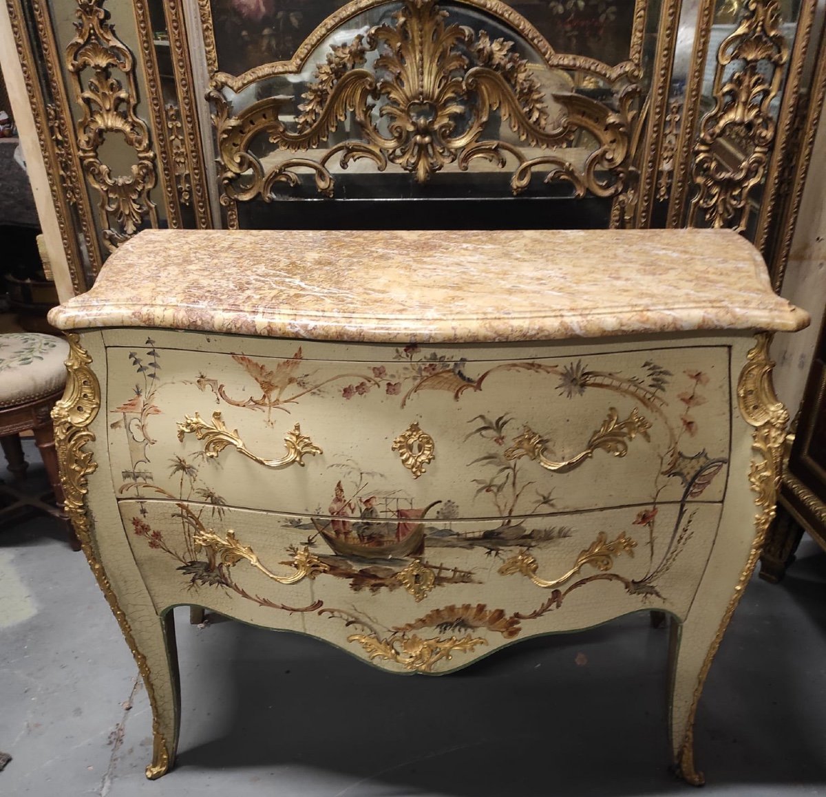 Louis XV Style Lacquer Commode Late Nineteenth Century-photo-5