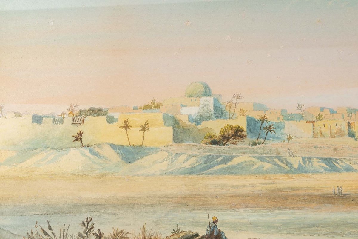 Orientalist Watercolor Painting Late Nineteenth Century-photo-4