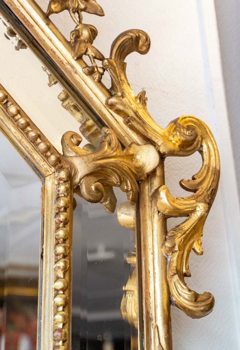 Miroir En Bois Doré De Style Louis XV Fin XIXème Siècle -photo-4