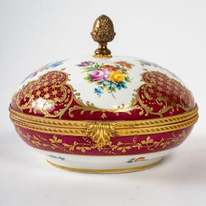 Jewelry Box In Porcelain And Gilt Bronze  Nap III Period