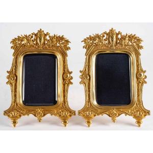 A Pair Of Gilt Bronze Photo Frames Late Nineteenth Century
