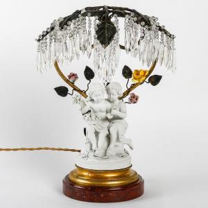 Lamp In Biscuit And Bronze Late Nineteenth Century