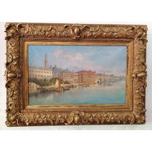 Painting View Of Venice Oil On Canvas Late Nineteenth Century