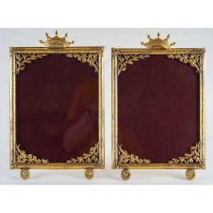 Pair Of Gilt Bronze Photo Frames Late Nineteenth Century