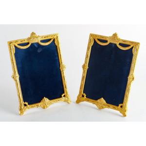 A Pair Of Gilt Bronze Photo Frames Late 19th Century