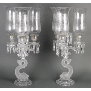 A Pair Of Baccarat Crystal Candelabra