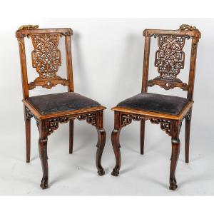 A Pair Of Chairs Attributed To Gabriel Viardot