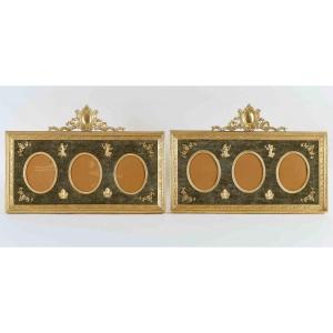 A Pair Of 19th Century Gilt Bronze Photo Frames 