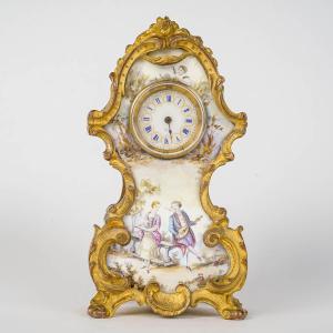 A Miniature Enamel Clock Late 19th Century 