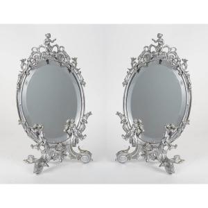 A Pair Of Table Mirrors Late 19th Century 
