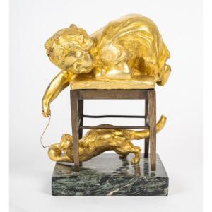 Une sculpture en  bronze doré, LOUIS OURY