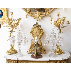 Une sculpture  Grisard en biscuit et régule doré, Art Nouveau  fin XIXème siècle 