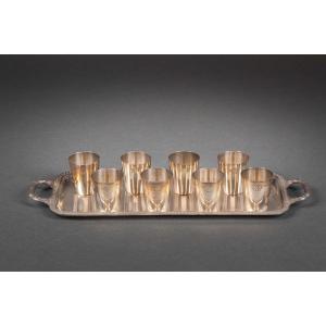A Silver-plated Liqueur Service, Late 19th Century 