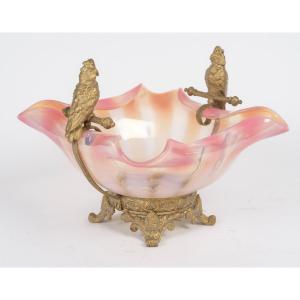 A Pink Opaline Glass And Gilt Bronze Bowl, Late 19th Century 