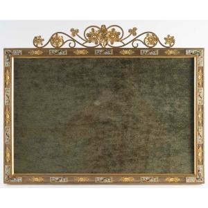 Un cadre photo en bronze et émail fin XIX