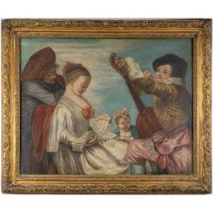 19th Century School, In The Style Of Jean-antoine Watteau (1684-1721) The Concert