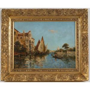 Vue de Venise – Signée Cousin (peintre français), XIXe siècle
