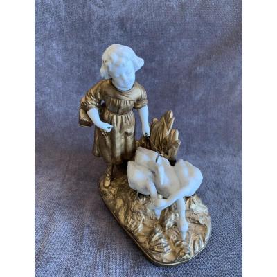 Figurine Petite Fille Aux Oies