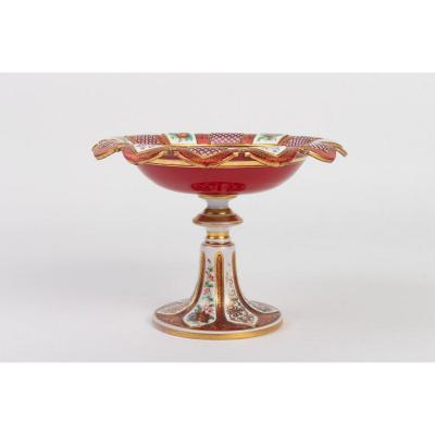 Red Bohemian Crystal Cup Overlay, End XIX