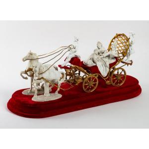Cart In Bronze And Biscuit Late Nineteenth Century