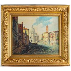 Oil On Canvas View Of Venice Late Nineteenth Century