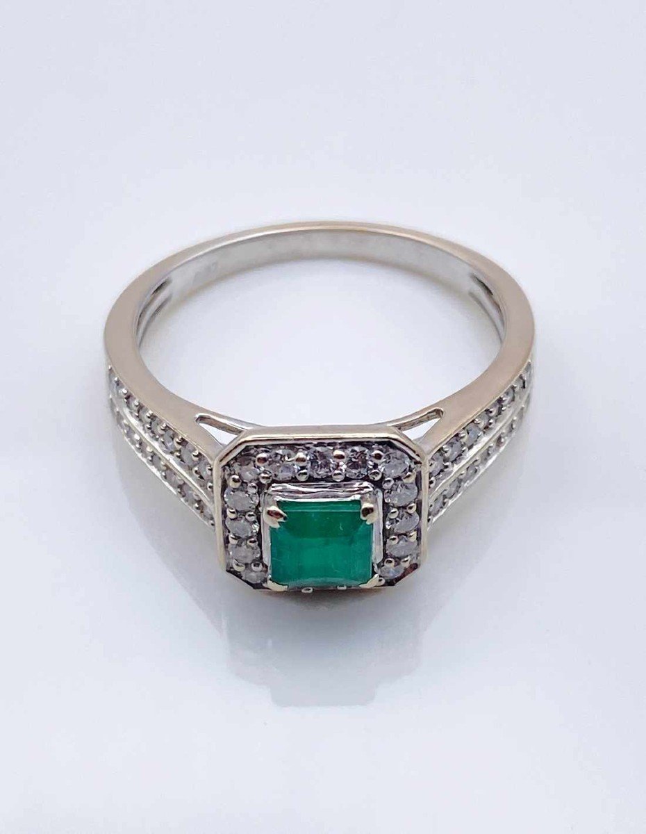 Bague Diamants & Emeraude-photo-2